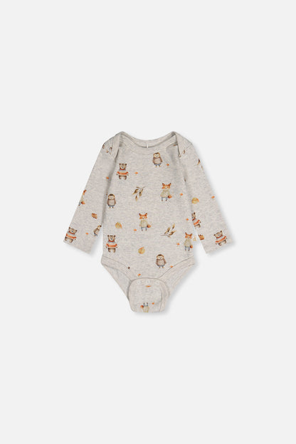 Organic Cotton Onesie Beige Animal Print
