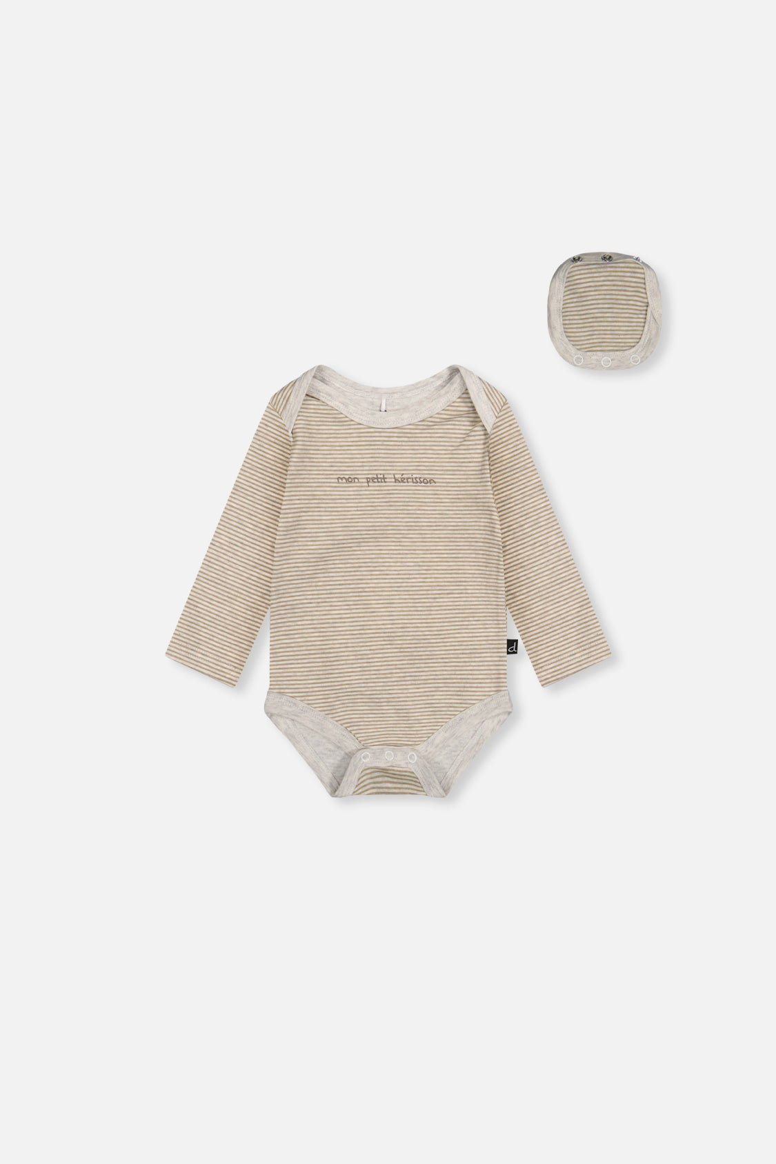 Organic Cotton Onesie Brown And White Stripes