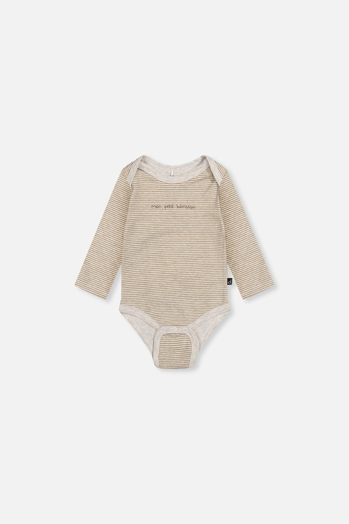Organic Cotton Onesie Brown And White Stripes