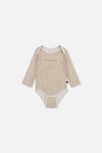 Organic Cotton Onesie Brown And White Stripes