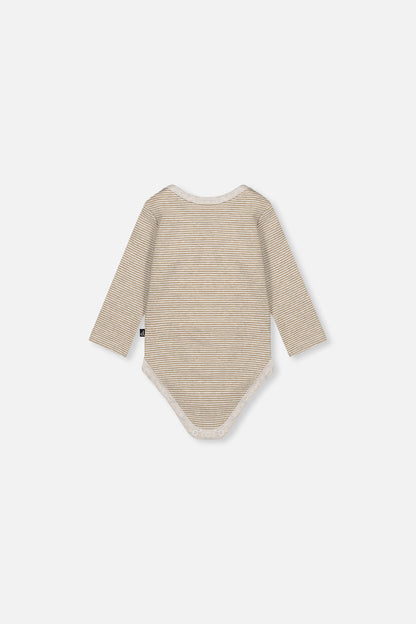 Organic Cotton Onesie Brown And White Stripes
