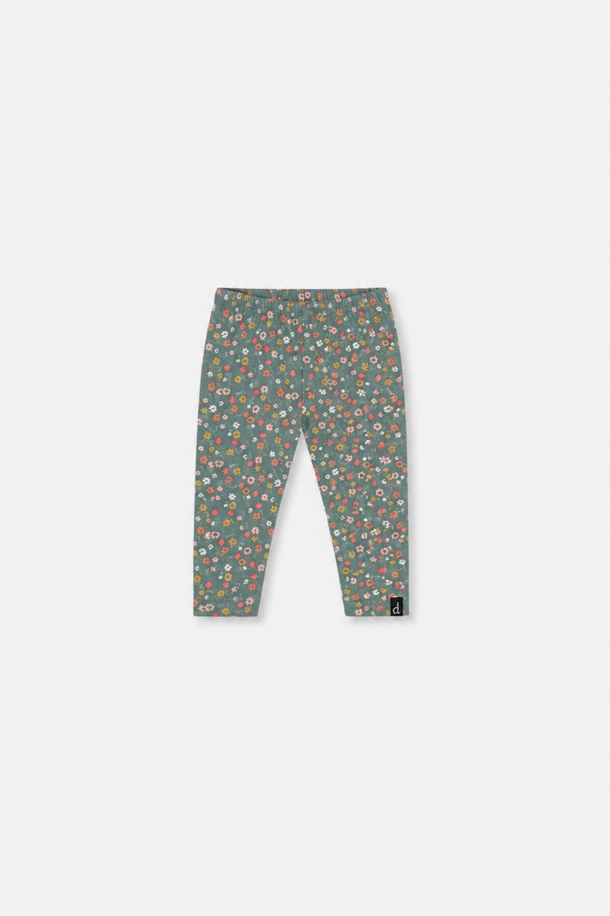Baby Organic Cotton Leggings Green Floral Print