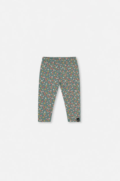 Baby Organic Cotton Leggings Green Floral Print