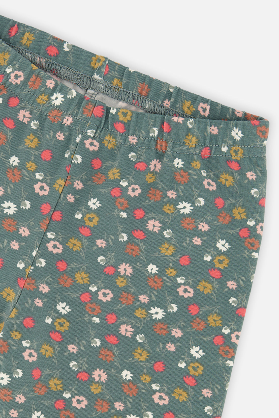 Baby Organic Cotton Leggings Green Floral Print