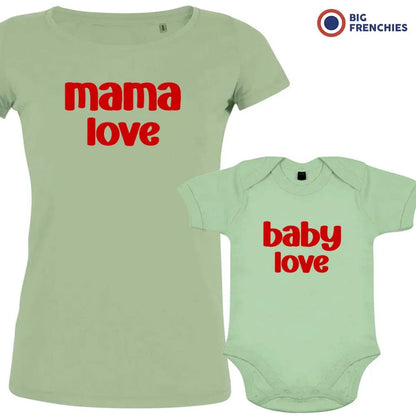 Mama Love Baby Love Mom and Child Organic Cotton family Set (Set of 2)