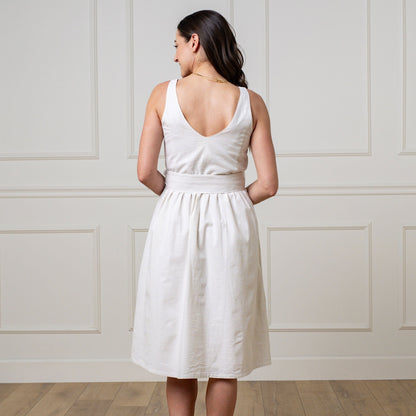 A-Line Organic Dress with Sash Taupe - Baby Organic