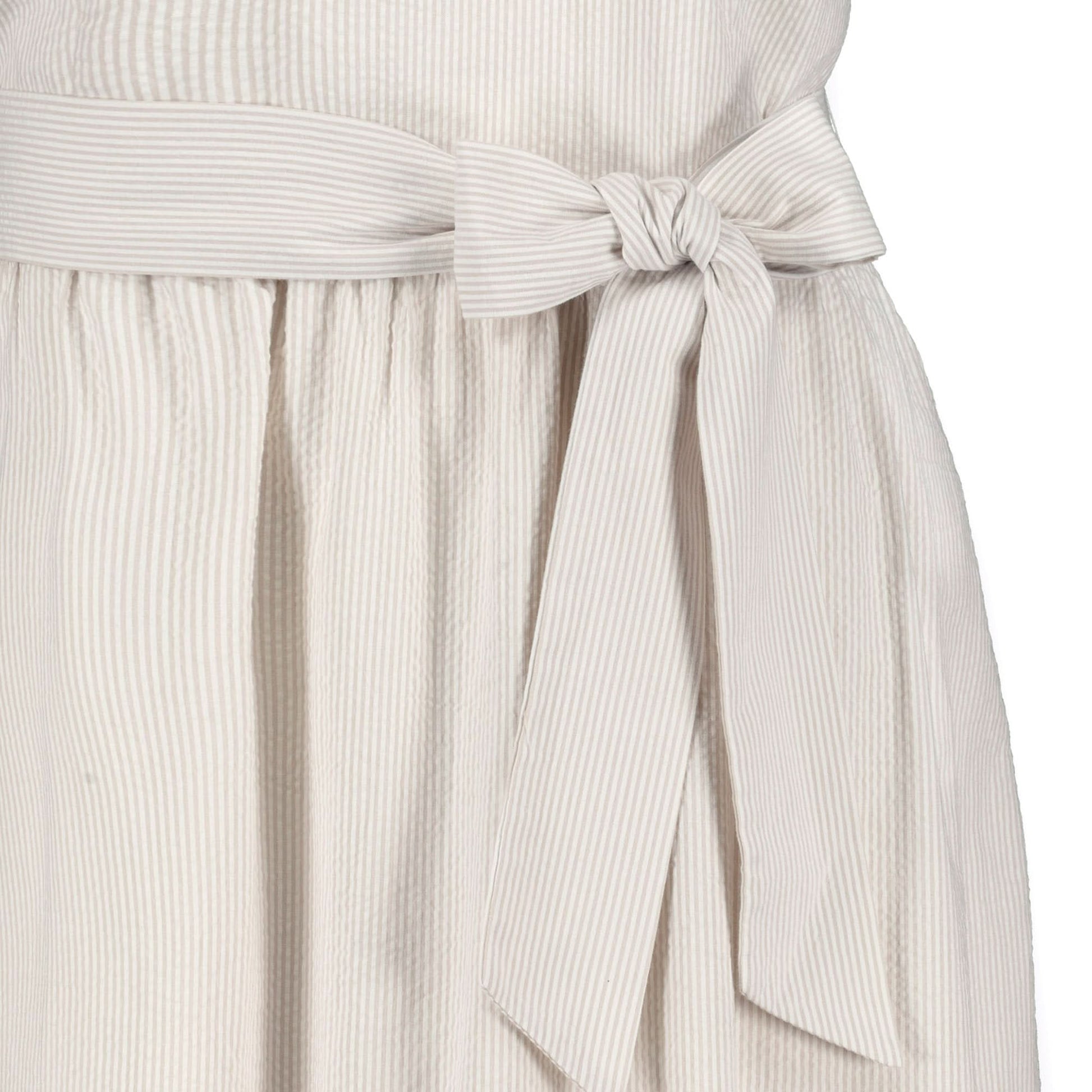 A-Line Organic Dress with Sash Taupe - Baby Organic