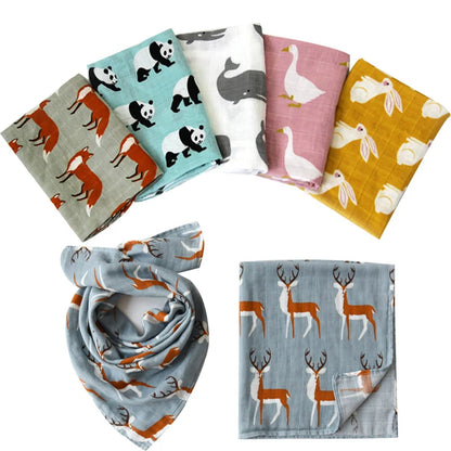 Hot Sale Baby Blankets Newborn Soft Organic Cotton Baby Bibs Muslin Swaddle Wrap Feeding Burp Cloth Towel Scarf Baby Stuff