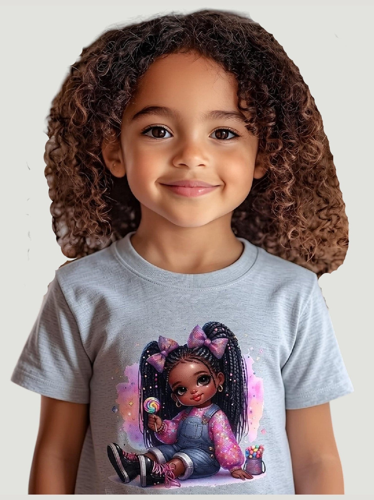 African American Toddler Girls Pretty in Bows Organic Short Sleeve T-Shirt - Baby Organic