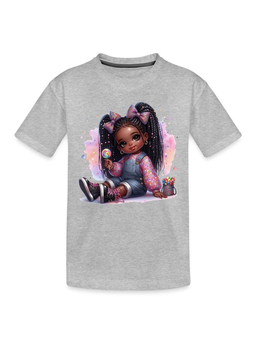 African American Toddler Girls Pretty in Bows Organic Short Sleeve T-Shirt - Baby Organic