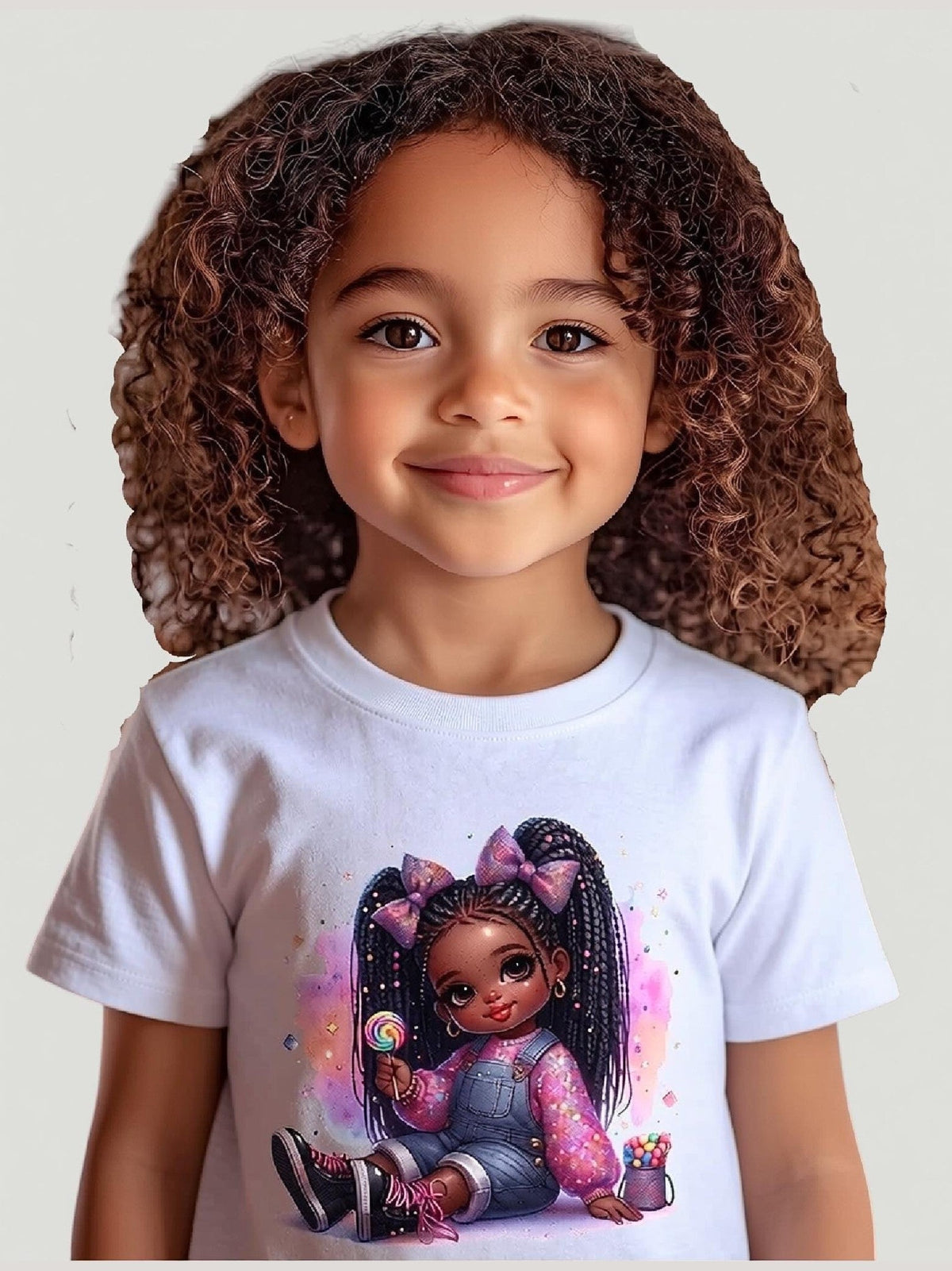 African American Toddler Girls Pretty in Bows Organic Short Sleeve T-Shirt - Baby Organic