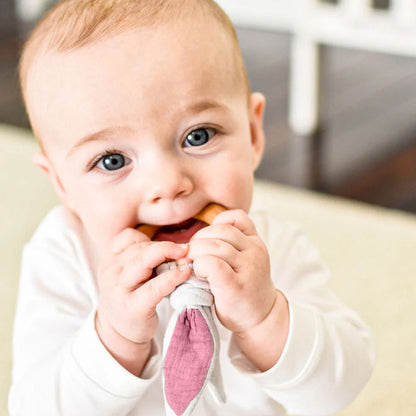 anneau dentition en coton bio rose papate baby