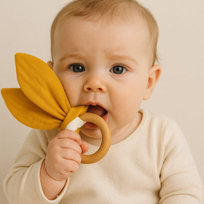 anneau dentition coton bio bebe automne honey papate