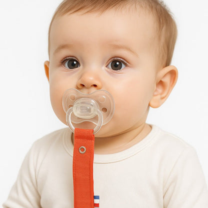 Attache Tétine en Coton Bio Fraise - Baby Organic