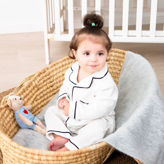 Autumn Baby Sleepwear Organic Cotton Clothes for Boy Girl Newborn Pajama Solid Color Muslin Romper Kids Pajamas Toddler Jumpsuit - Baby Organic