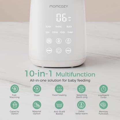 Baby Bottle Warmer, 6-In-1 Baby Milk Warmer with Smart Temperature Control, Breastmilk Warmer, Fast Baby Food Heater, Steam Sterilizer - Baby Organic