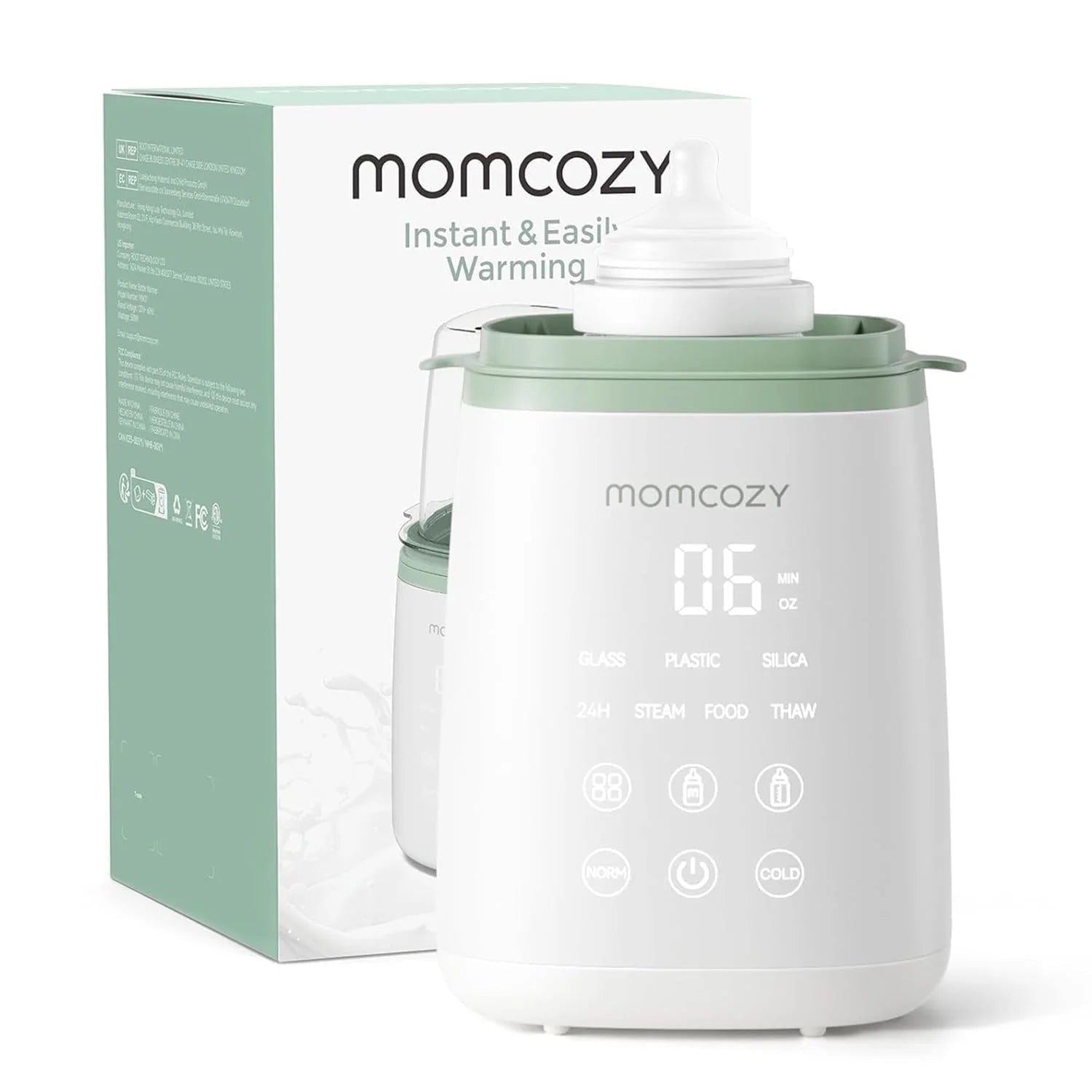 Baby Bottle Warmer, 6-In-1 Baby Milk Warmer with Smart Temperature Control, Breastmilk Warmer, Fast Baby Food Heater, Steam Sterilizer - Baby Organic