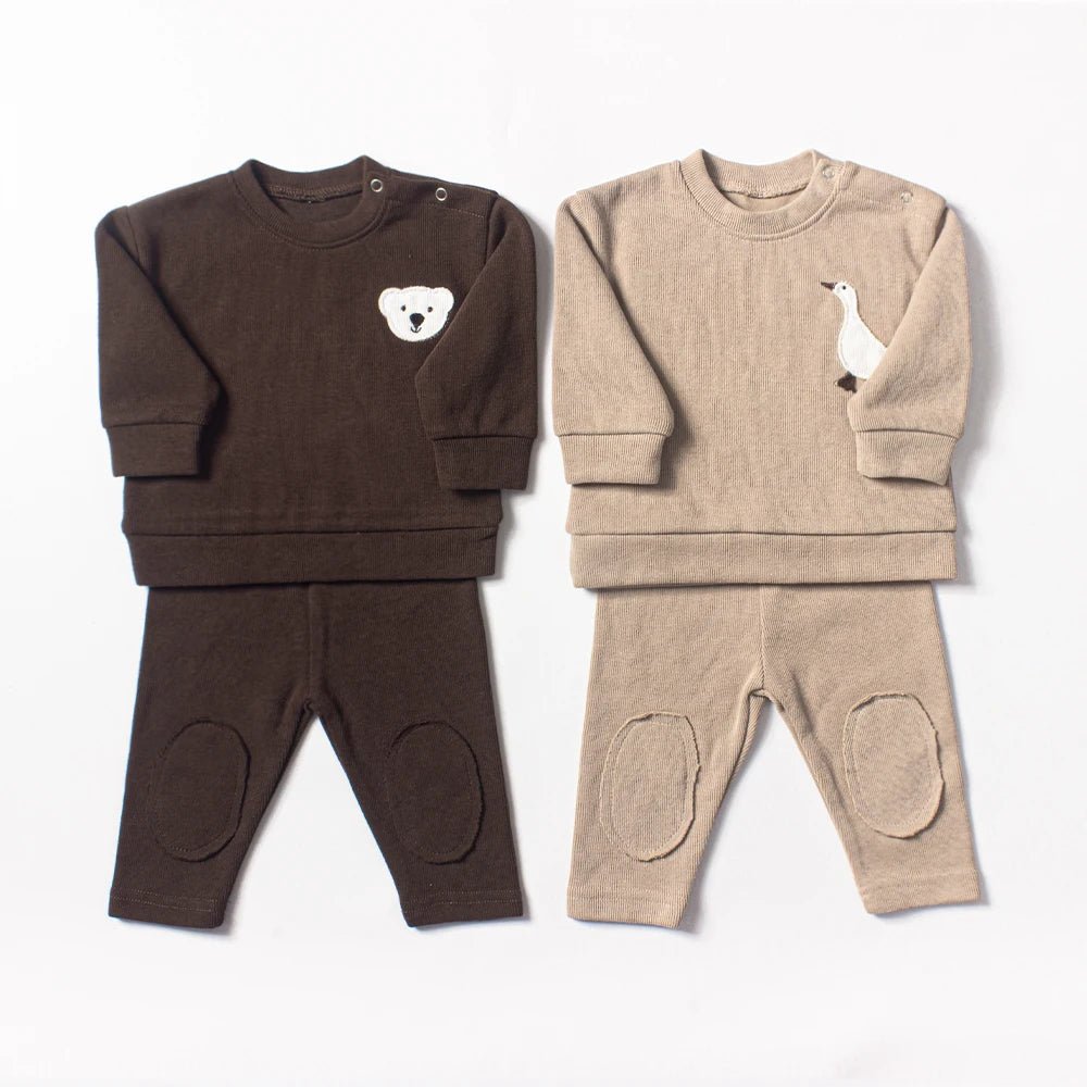 Baby Boy Clothes Set 2Pcs Organic Cotton Patch Goose Sweatshirts Tops+Pants Children Kids Outfits Toddler Baby Girl Clothes Sets - Baby Organic