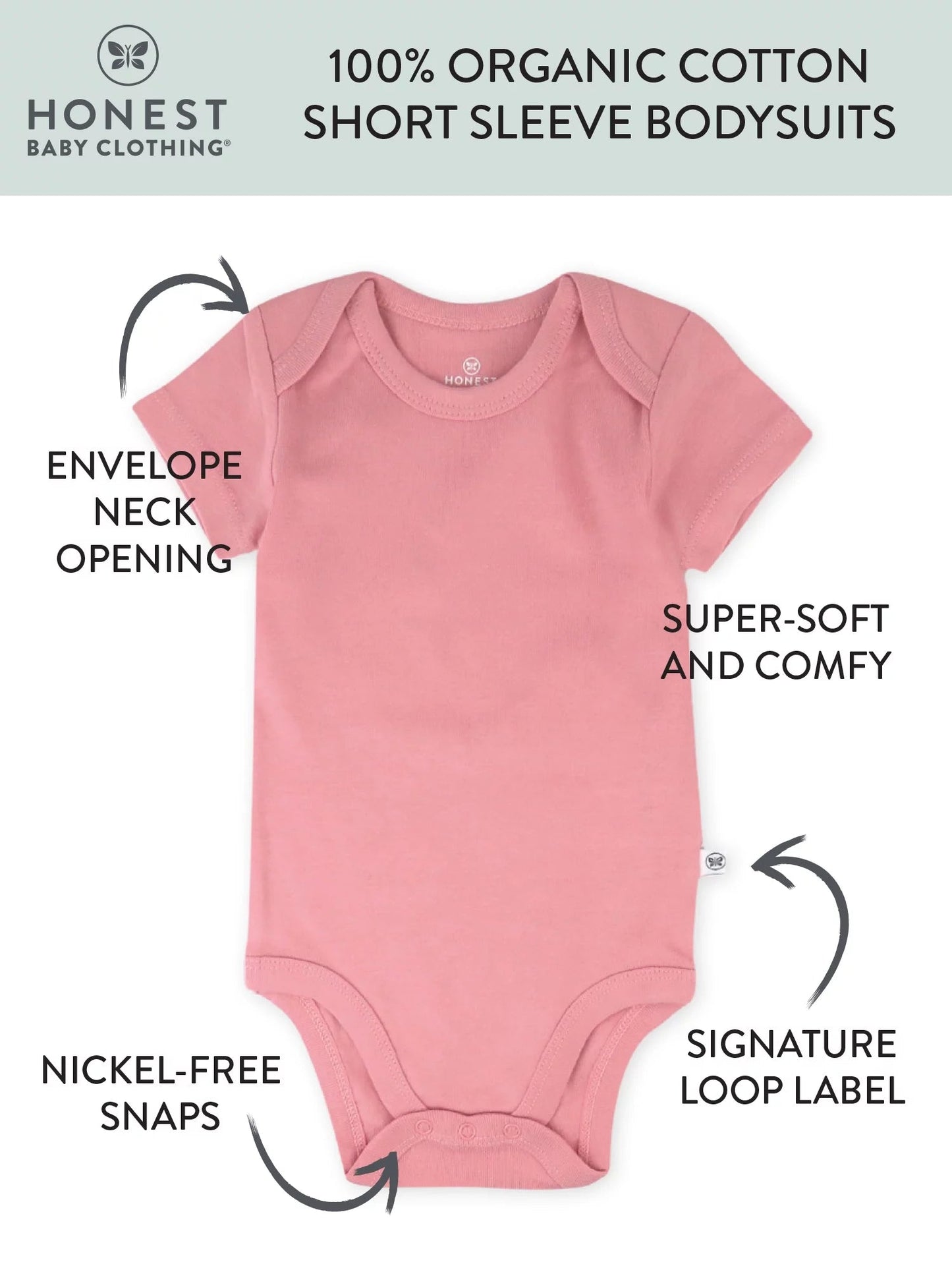 Baby Boy or Girl Gender Neutral Organic Cotton Short Sleeve Bodysuits, 3 Pack (Preemie-24 Months) - Baby Organic