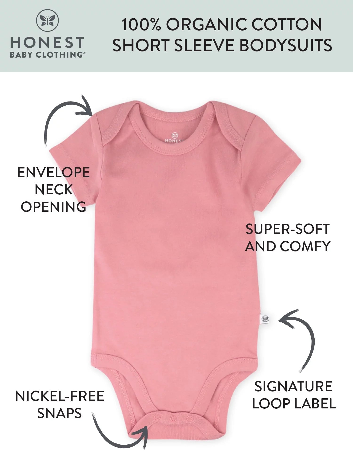 Baby Boy or Girl Gender Neutral Organic Cotton Short Sleeve Bodysuits, 3 Pack (Preemie-24 Months) - Baby Organic