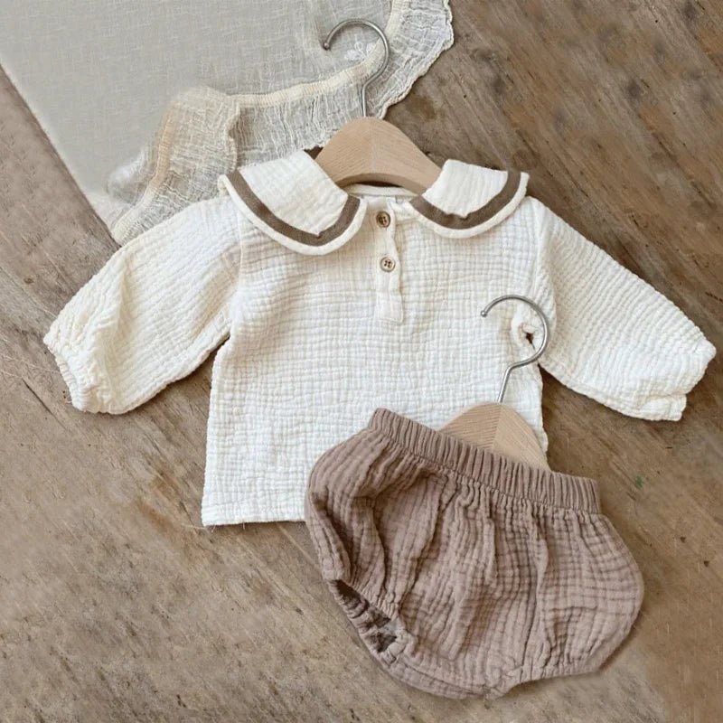 Baby Clothing Sets for 0-3Years Organic Cotton Navy Design Baby Boys Clothes Shirts + Bloomerst 2Pcs Kids Outfit Baby Costume - Baby Organic
