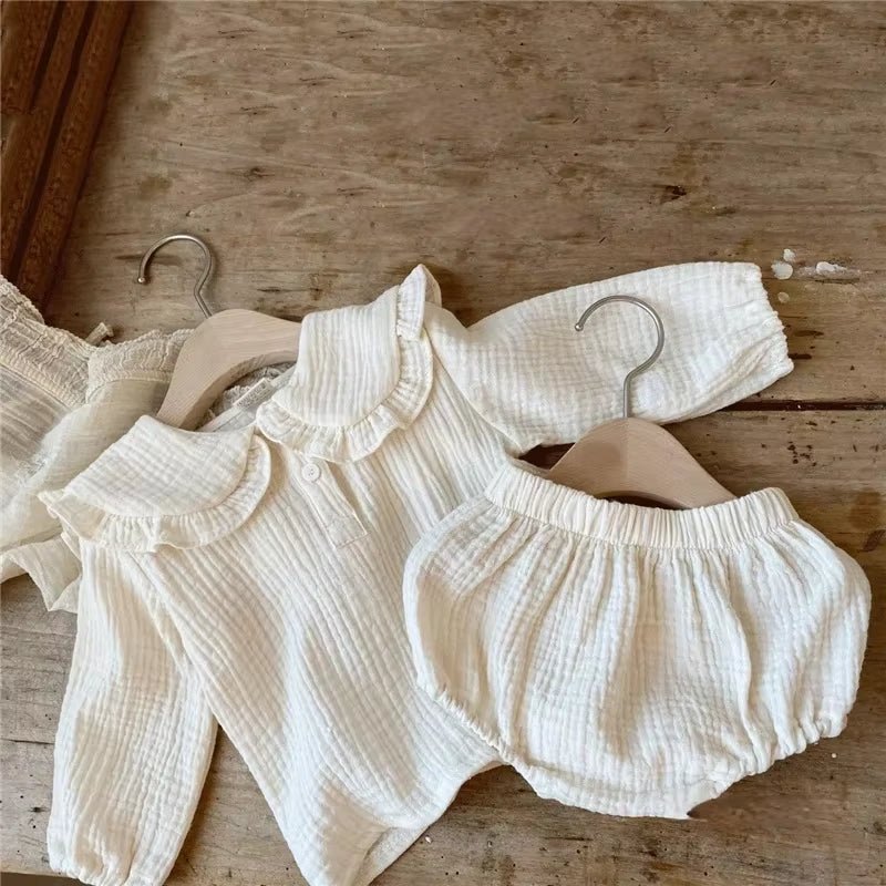 Baby Clothing Sets for 0-3Years Organic Cotton Navy Design Baby Boys Clothes Shirts + Bloomerst 2Pcs Kids Outfit Baby Costume - Baby Organic