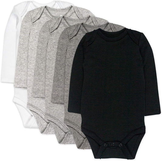 Organic Cotton Baby Girls Long Sleeve Bodysuits 5-Pack for infants made from 100% organic cotton