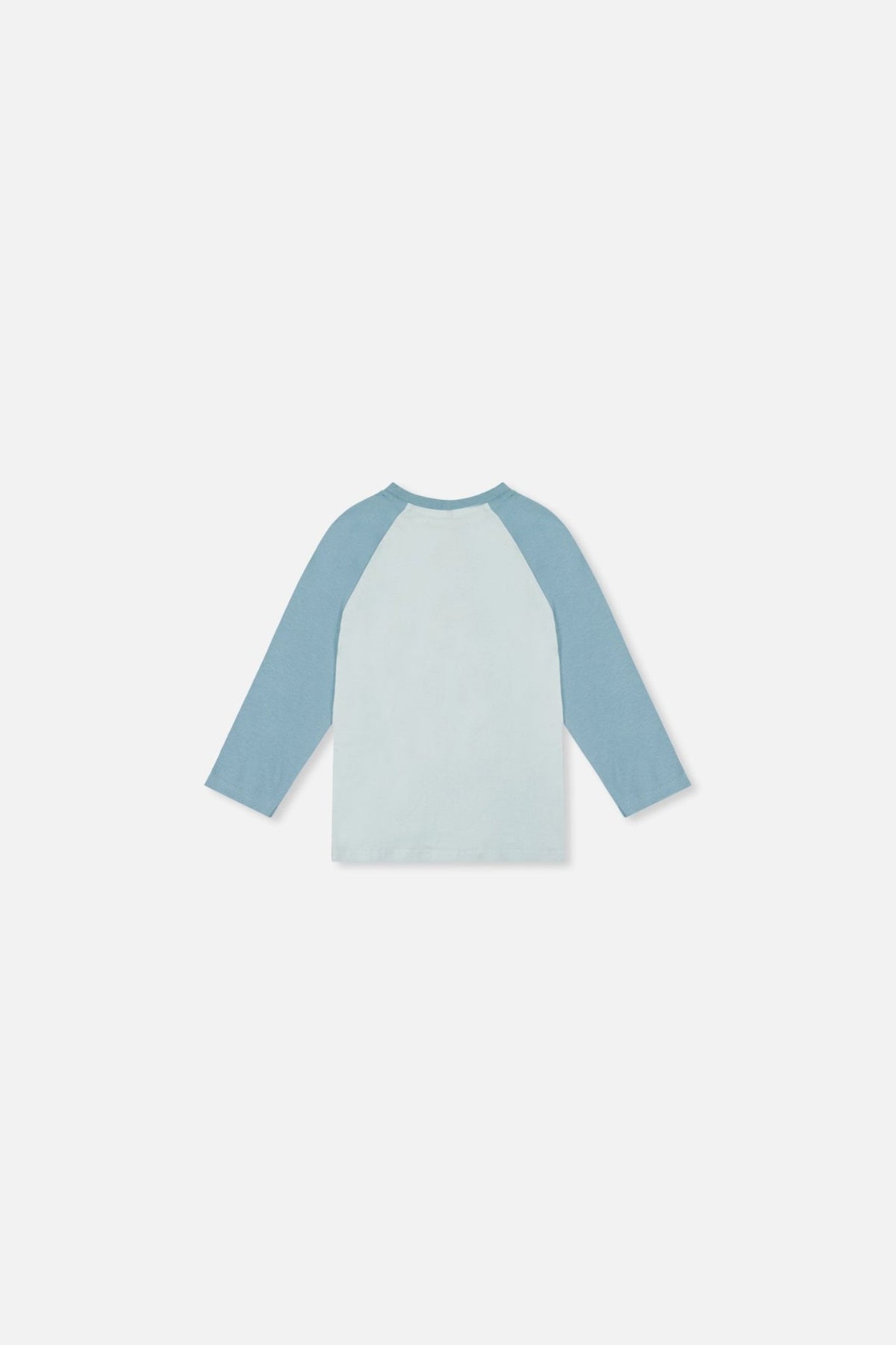 Baby Long Sleeve Raglan Organic Cotton T-Shirt Very Pale Turquoise - Baby Organic