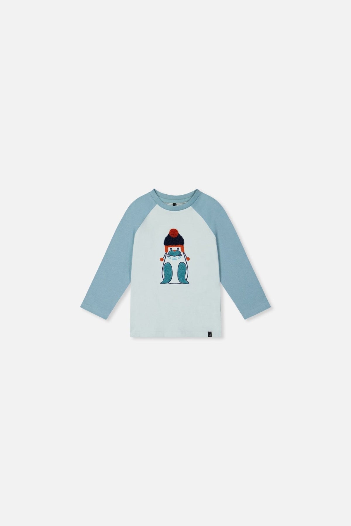 Baby Long Sleeve Raglan Organic Cotton T-Shirt Very Pale Turquoise - Baby Organic