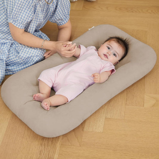 Baby Lounger for Infants Babies 0-12 Months, Bionic Organic Lounger, Soft Cotton Breathable Infant Floor Seats & Loungers for Newborn Baby Shower Gifts - Baby Organic
