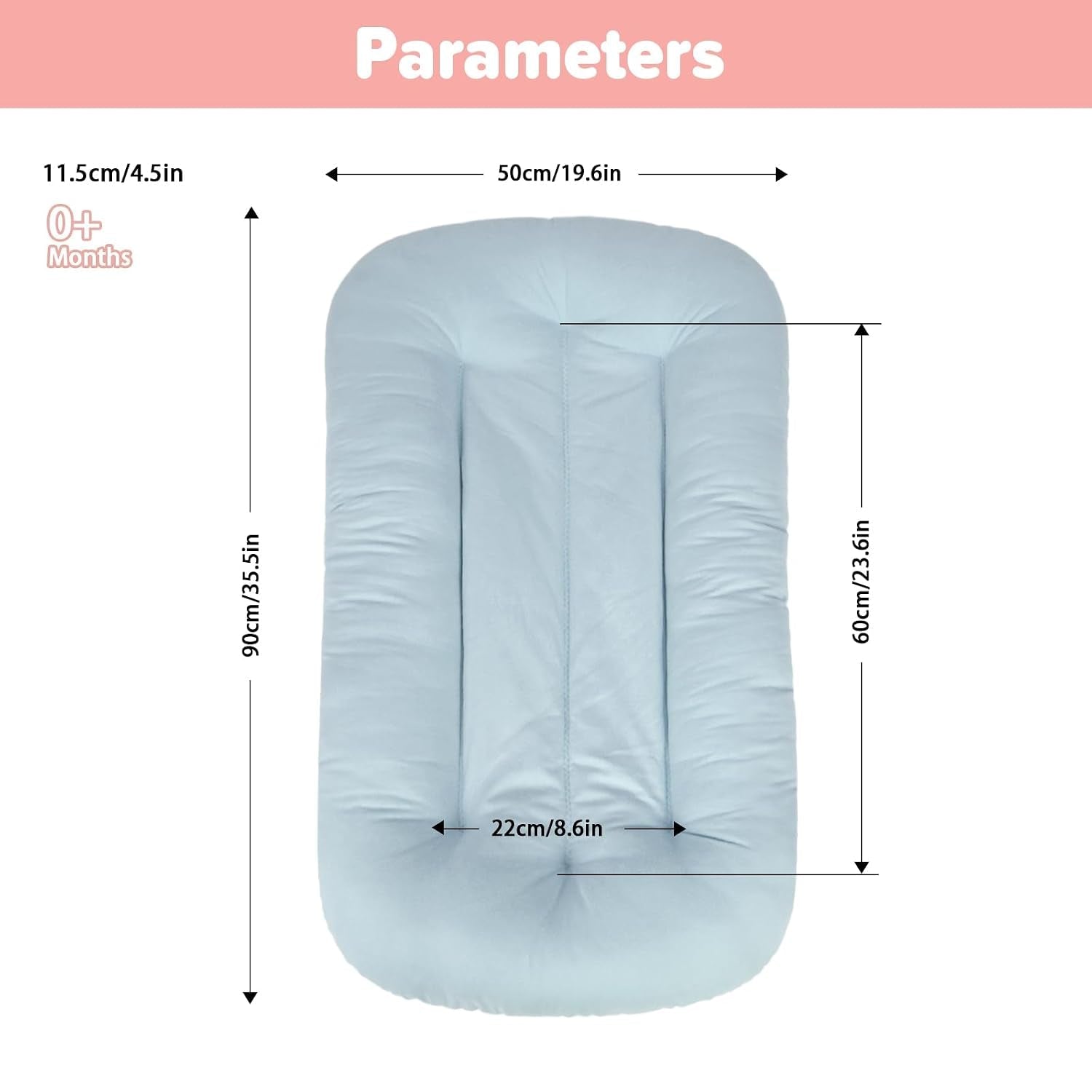Baby Lounger for Infants Babies 0-24 Months, Bionic Organic Lounger, Soft Cotton Breathable Infant Floor Seats & Loungers for Newborn Baby Shower Gifts (Blue) - Baby Organic