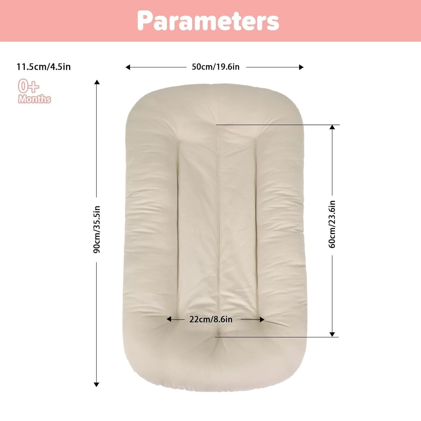 Baby Lounger for Infants Babies 0-24 Months, Bionic Organic Lounger, Soft Cotton Breathable Infant Floor Seats & Loungers for Newborn Baby Shower Gifts (Livid) - Baby Organic