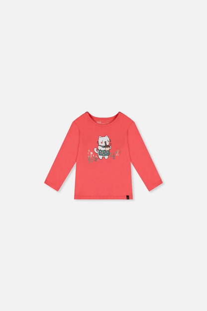 Baby Organic Cotton Long Sleeve T-Shirt Coral Pink - Baby Organic