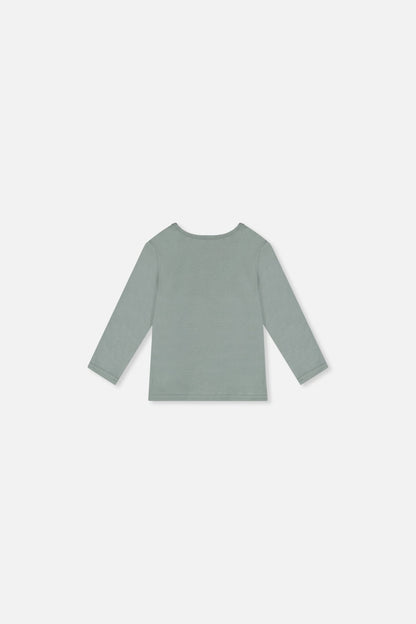 Baby Organic Cotton Long Sleeve T-Shirt Sage Green - Baby Organic