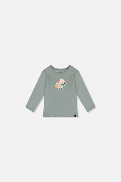 Baby Organic Cotton Long Sleeve T-Shirt Sage Green - Baby Organic