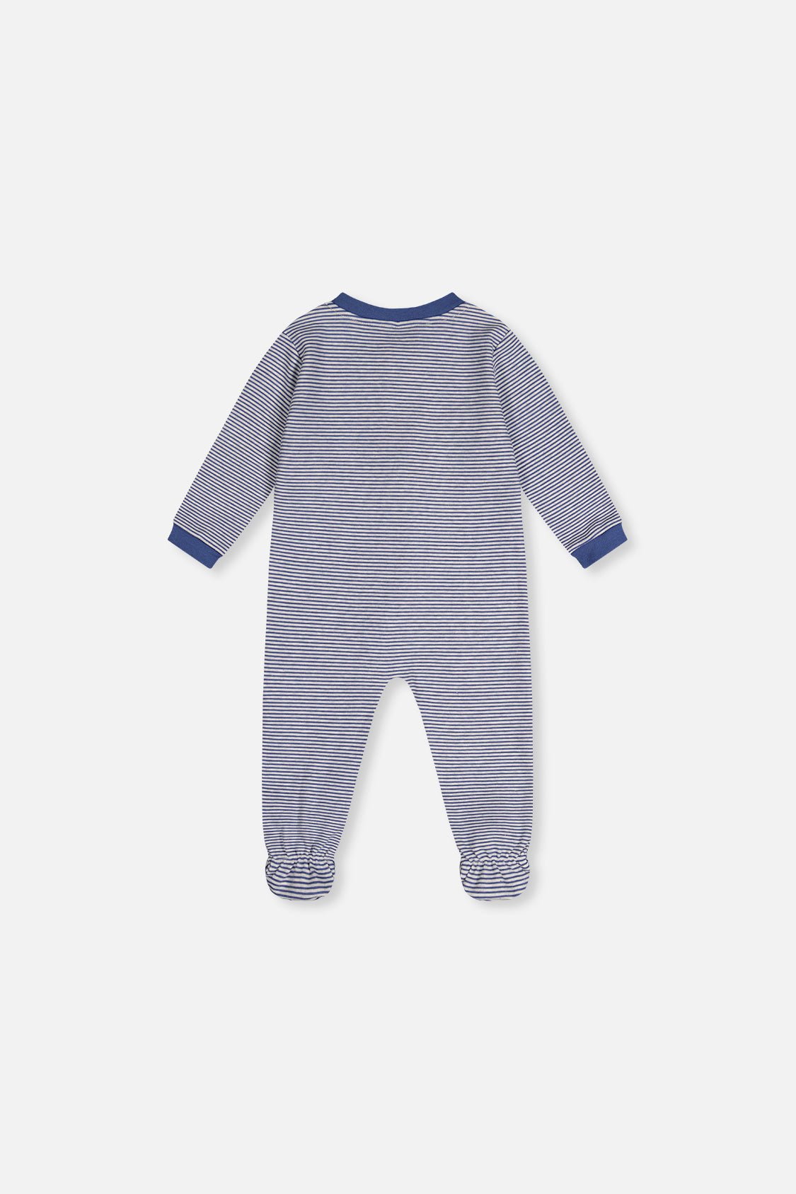 Baby Organic Cotton One Piece Pajama Blue Stripe Print - Baby Organic