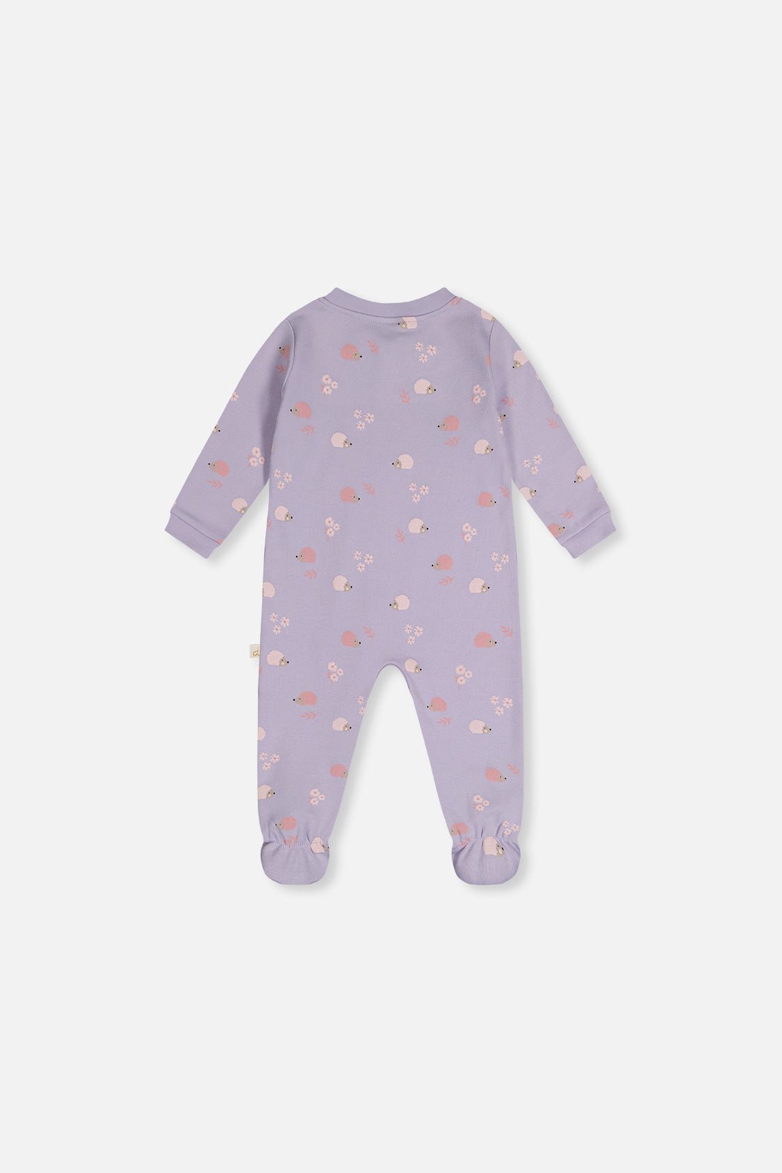 Baby Organic Cotton One Piece Pajama Purple Hedgehog Print - Baby Organic