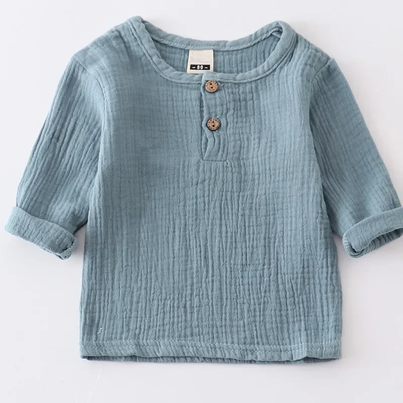 Baby Organic Cotton T-Shitrs Newborn Toddlers Boys Tops Casual Spring Summer Cute Soft Muslin Clothes 0-6Years Soft T Shirt - Baby Organic