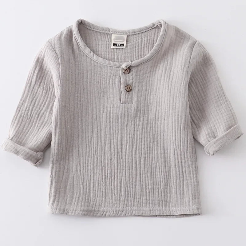 Baby Organic Cotton T-Shitrs Newborn Toddlers Boys Tops Casual Spring Summer Cute Soft Muslin Clothes 0-6Years Soft T Shirt - Baby Organic