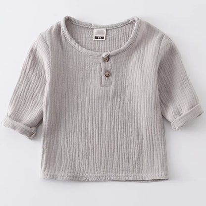 Baby Organic Cotton T-Shitrs Newborn Toddlers Boys Tops Casual Spring Summer Cute Soft Muslin Clothes 0-6Years Soft T Shirt - Baby Organic