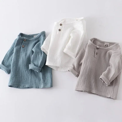 Baby Organic Cotton T-Shitrs Newborn Toddlers Boys Tops Casual Spring Summer Cute Soft Muslin Clothes 0-6Years Soft T Shirt - Baby Organic