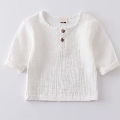 Baby Organic Cotton T-Shitrs Newborn Toddlers Boys Tops Casual Spring Summer Cute Soft Muslin Clothes 0-6Years Soft T Shirt - Baby Organic