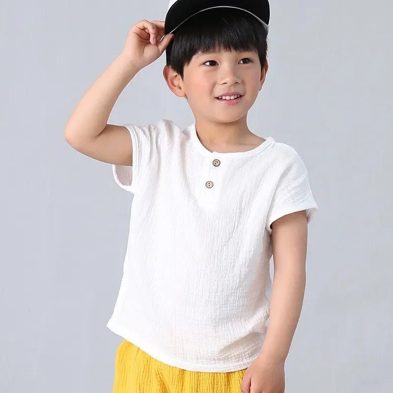 Baby Organic Cotton T-Shitrs Newborn Toddlers Boys Tops Casual Spring Summer Cute Soft Muslin Clothes 0-6Years Soft T Shirt - Baby Organic