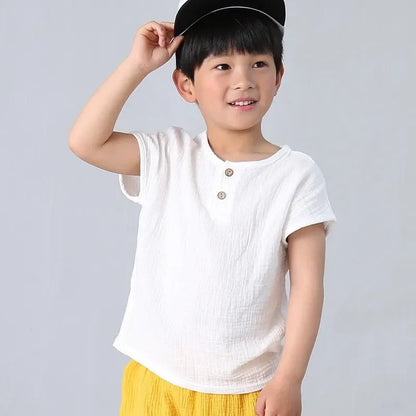 Baby Organic Cotton T-Shitrs Newborn Toddlers Boys Tops Casual Spring Summer Cute Soft Muslin Clothes 0-6Years Soft T Shirt - Baby Organic