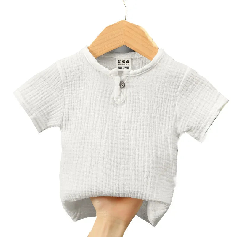 Baby Organic Cotton T-Shitrs Newborn Toddlers Boys Tops Casual Spring Summer Cute Soft Muslin Clothes 0-6Years Soft T Shirt - Baby Organic
