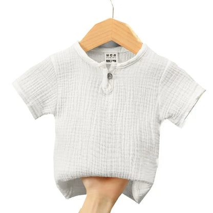 Baby Organic Cotton T-Shitrs Newborn Toddlers Boys Tops Casual Spring Summer Cute Soft Muslin Clothes 0-6Years Soft T Shirt - Baby Organic