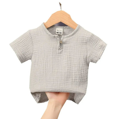 Baby Organic Cotton T-Shitrs Newborn Toddlers Boys Tops Casual Spring Summer Cute Soft Muslin Clothes 0-6Years Soft T Shirt - Baby Organic