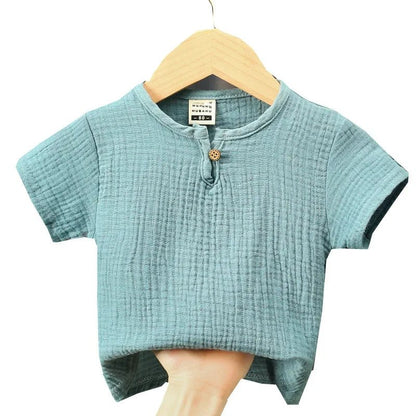 Baby Organic Cotton T-Shitrs Newborn Toddlers Boys Tops Casual Spring Summer Cute Soft Muslin Clothes 0-6Years Soft T Shirt - Baby Organic