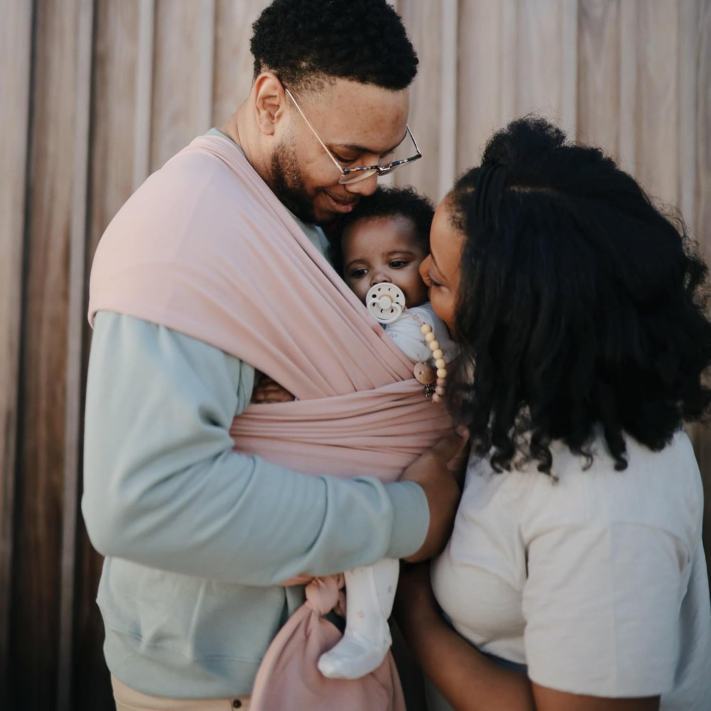Baby Wrap Carrier | Organic Cotton and Elastane | Infant Sling for Newborn and Babies 8-35 Lbs (Blush) - Baby Organic