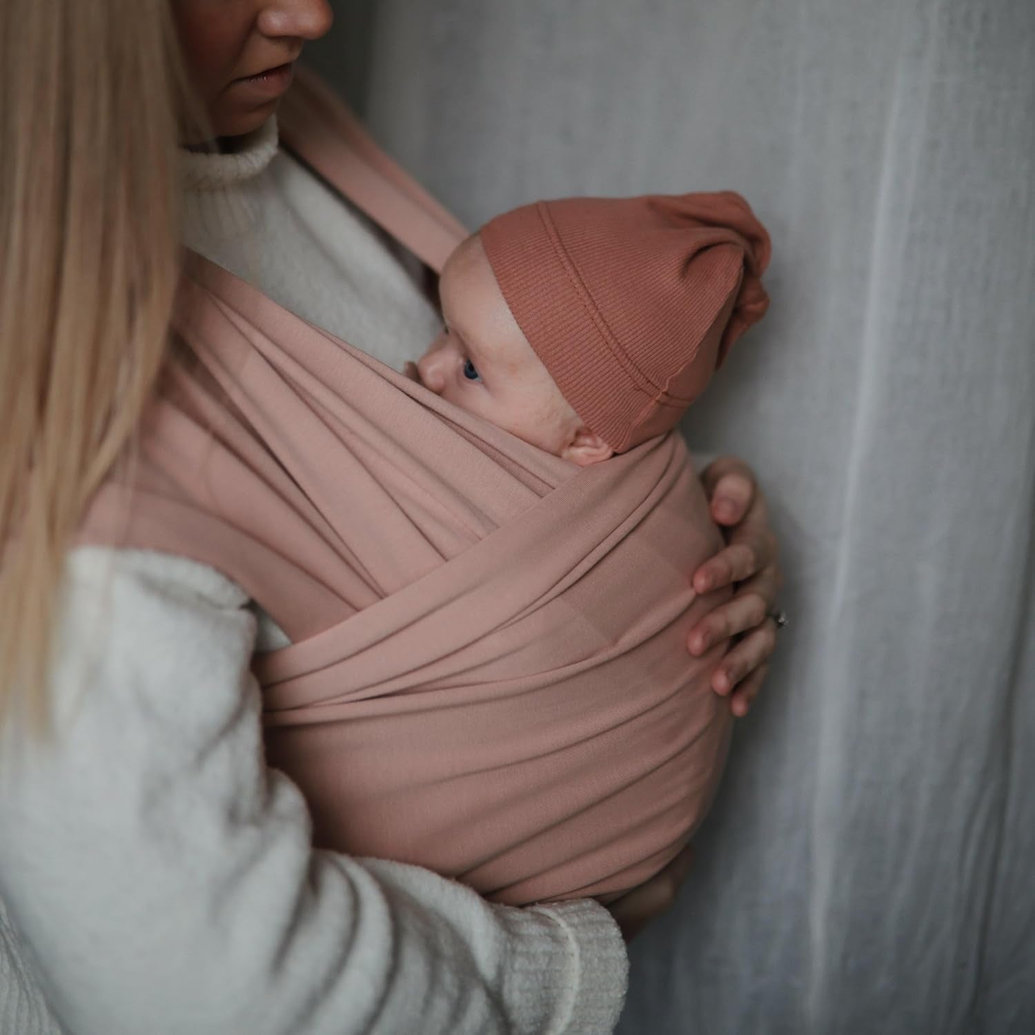 Baby Wrap Carrier | Organic Cotton and Elastane | Infant Sling for Newborn and Babies 8-35 Lbs (Blush) - Baby Organic